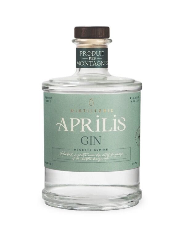 Bouteille de gin artisanal de la Distillerie Aprilis, gin artisanal français.