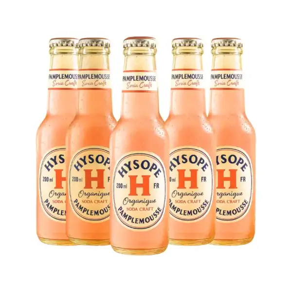 Soda pamplemousse bio Hysope – boisson artisanale française en pack de 6 bouteilles