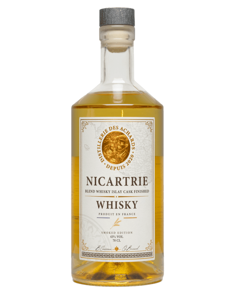 Bouteille de whisky Nicartrie Islay Tourbé.