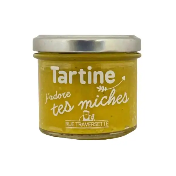Photo du tartinable apéro "J'adore tes miches" de Rue Traversette, texture onctueuse et couleurs gourmandes, idéal pour l'apéritif.