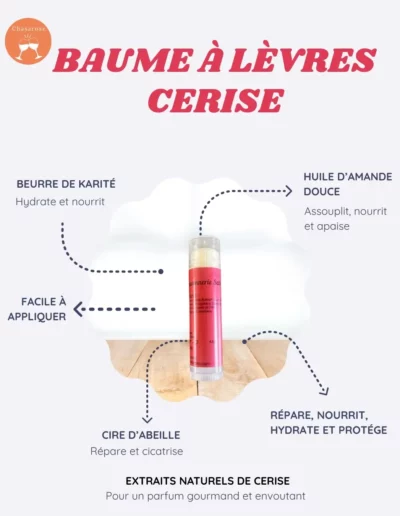 Cette image représente le baume à lèvres à la cerise présent dans la box de la fête des mères Chasarose.