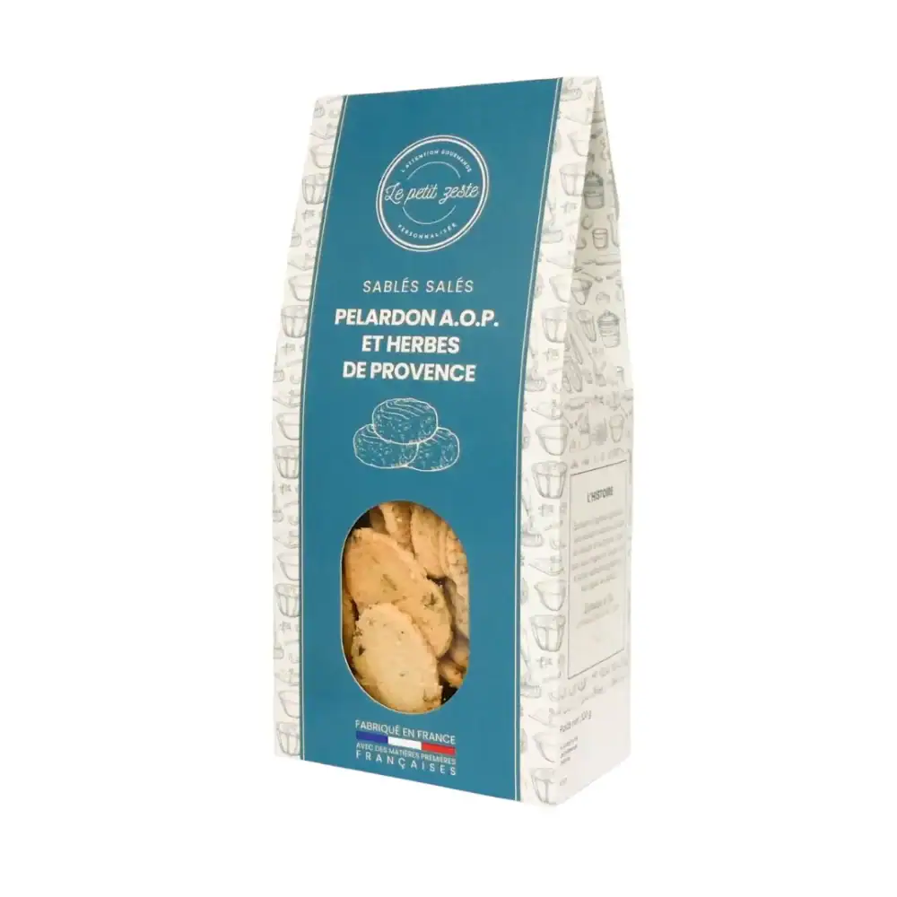Sachet de sablés salés artisanaux au Pélardon AOP et herbes de Provence – Le Petit Zeste