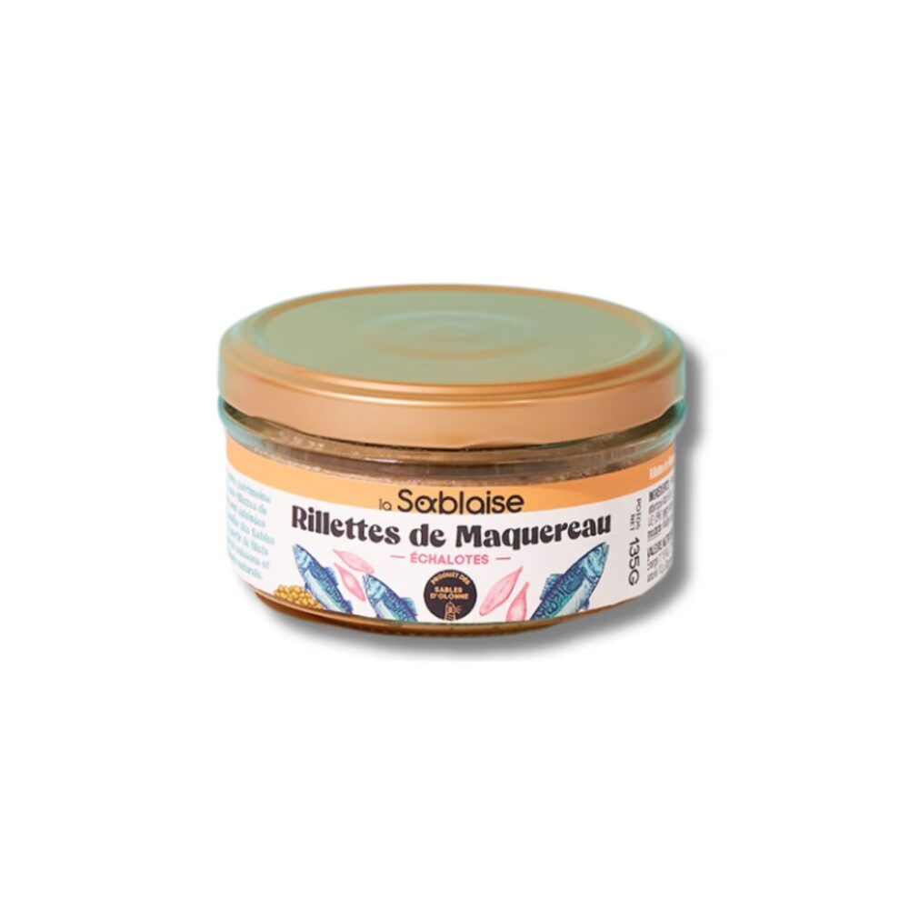 Pot de rillettes de maquereaux aux échalotes, recette artisanale La Sablaise.