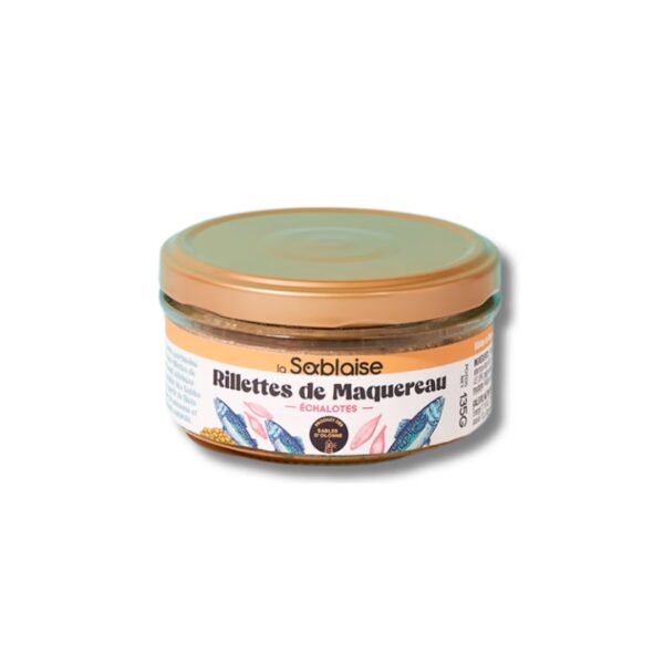 Pot de rillettes de maquereaux aux échalotes, recette artisanale La Sablaise.